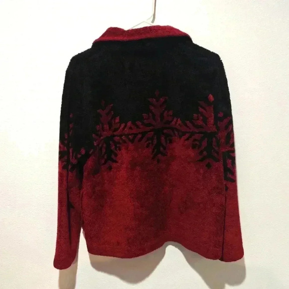 County Clothing Company Vintage Jacket Medium Button Up Snowflake 90s Novelty - Picture 2 of 6